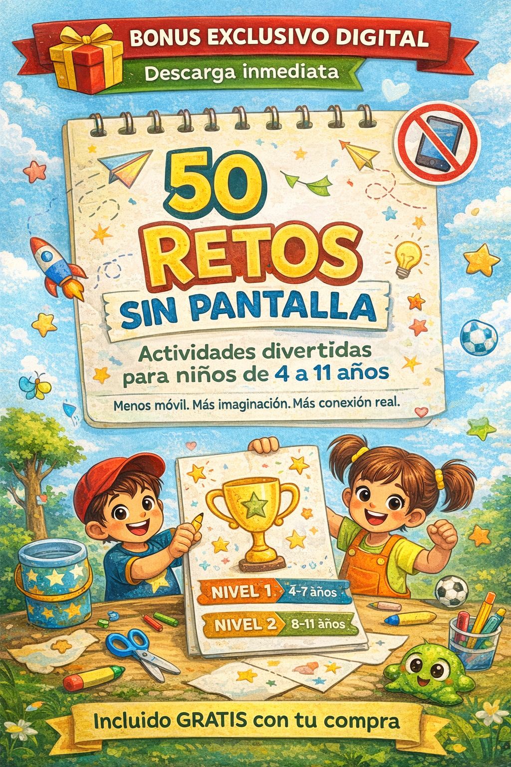🎁 Regalo Digital: 50 Retos Sin Pantalla