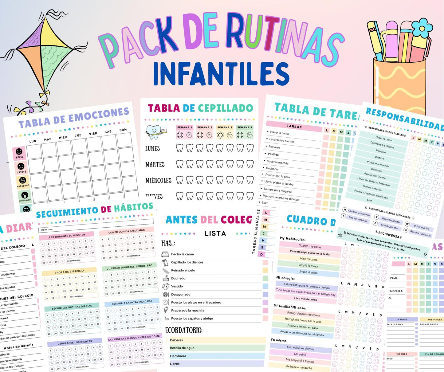 ⭐ Sistema diario- Pack de Rutinas Infantiles